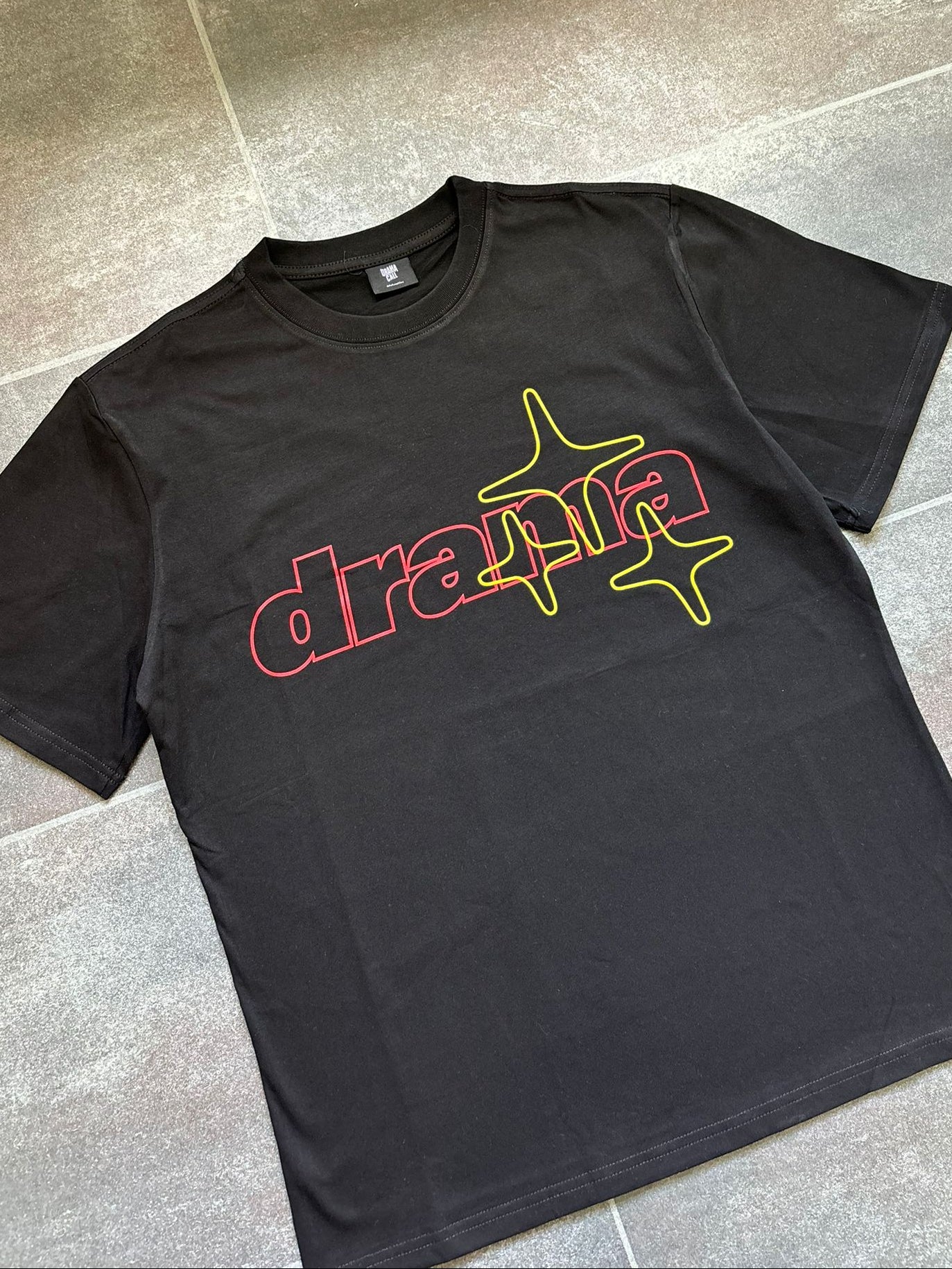Drama Call Black Red & Yellow Graphic Tee