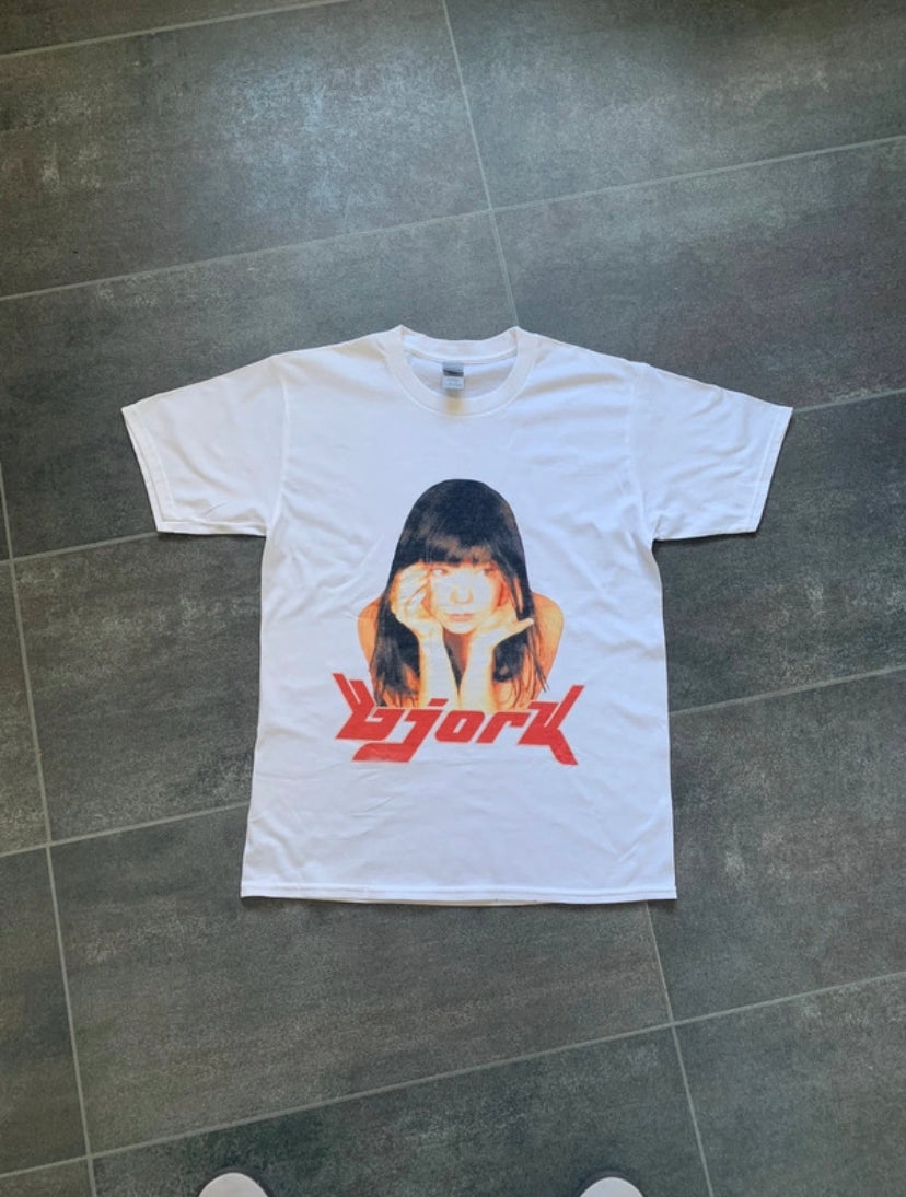 White Bjork Vintage Graphic Tee
