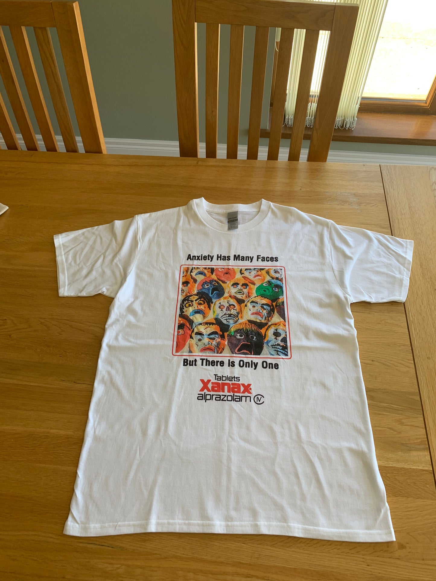 Xanax Anxiety Has Many Faces White Graphic Tee