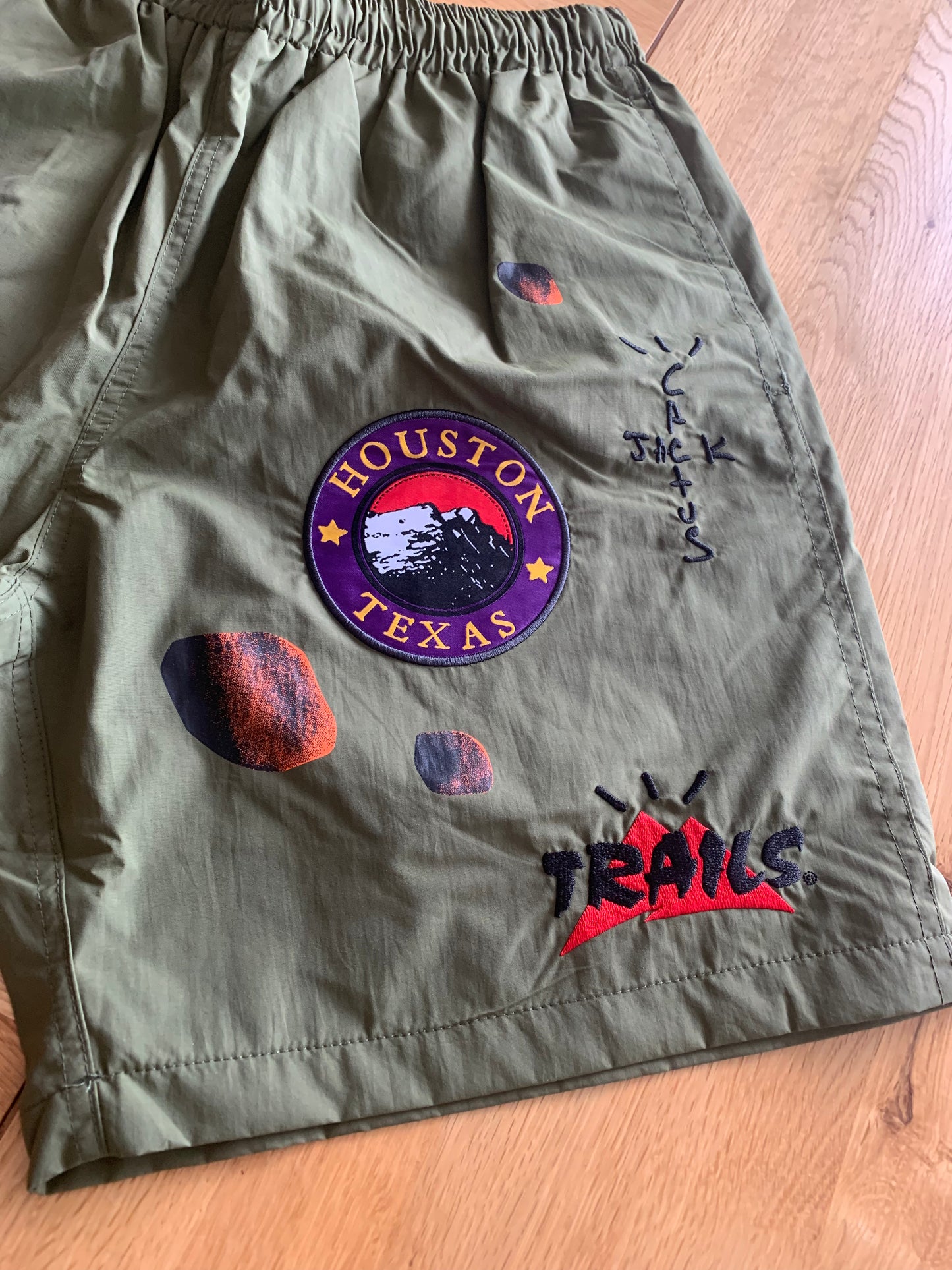 Green Travis Scott Cactus Jack Graphic Shorts