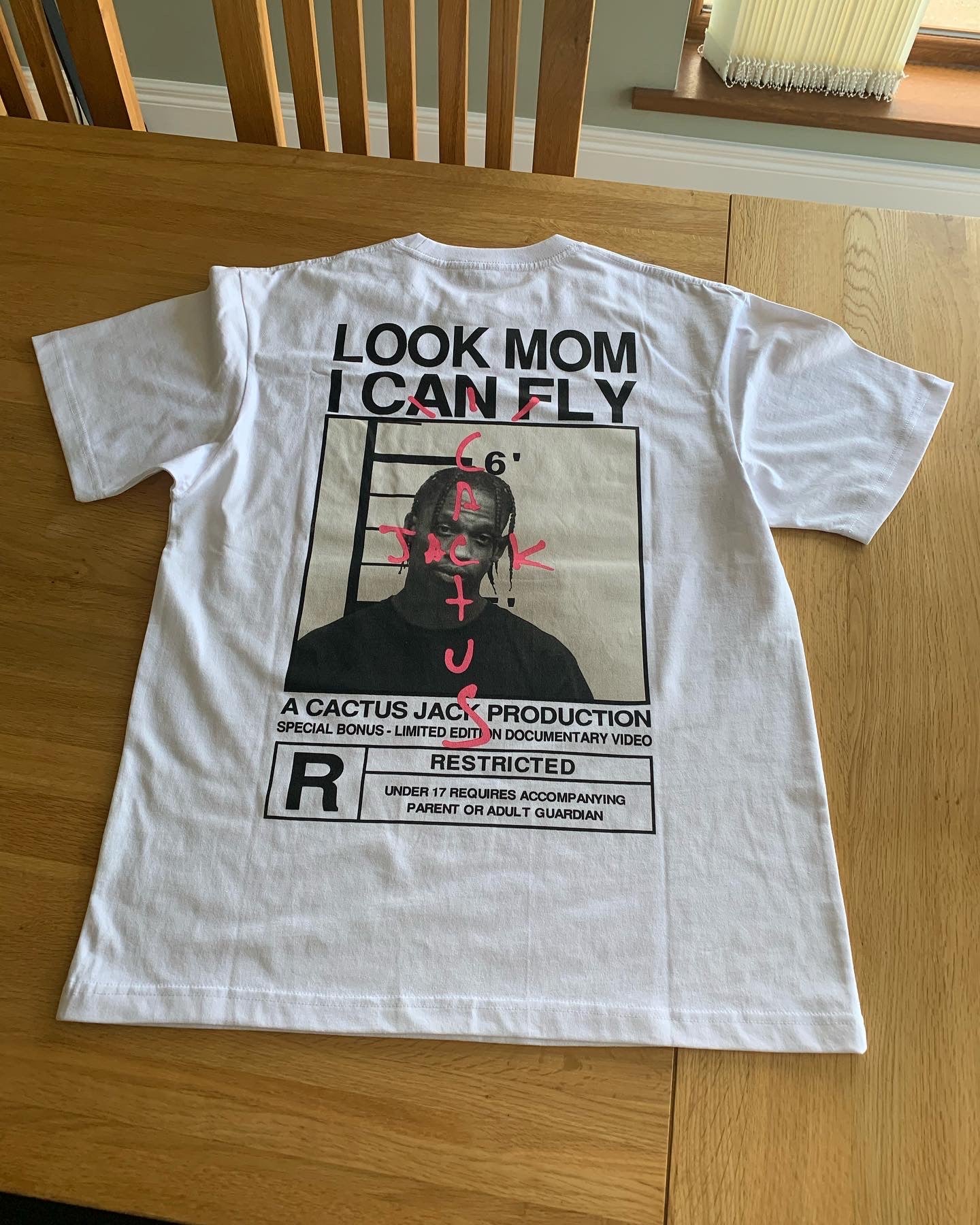 White Travis Scott “Look Mom I Can Fly” Graphic Tee