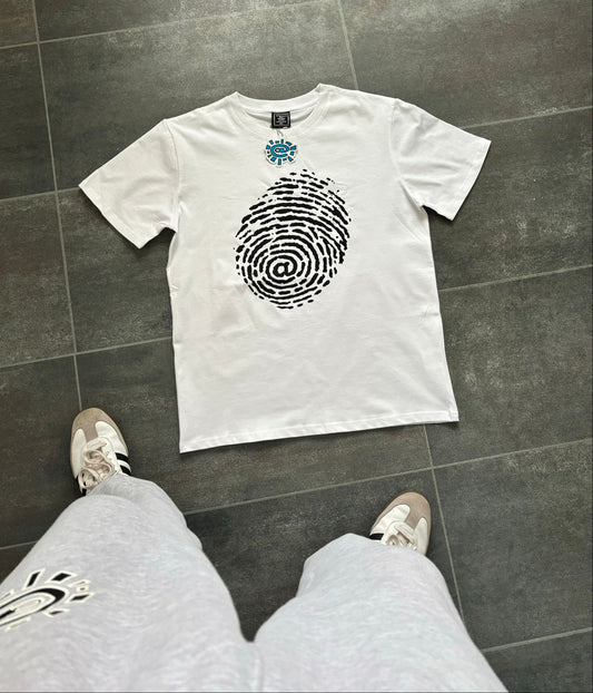 Adwysd White Fingerprint Graphic Tee