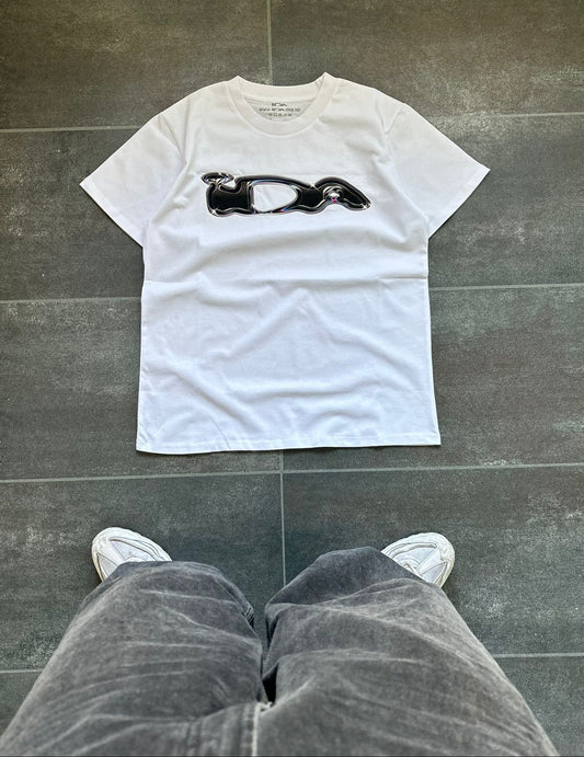 IDA White & Silver Graphic Tee