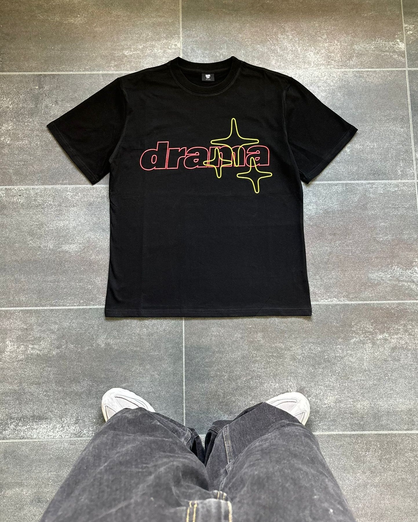 Drama Call Black Red & Yellow Graphic Tee