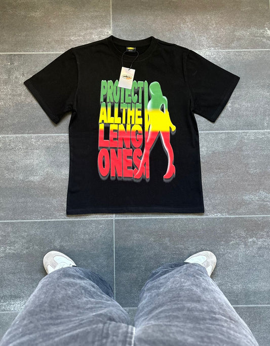Corteiz Black "Protect Leng Ones" Graphic Tee