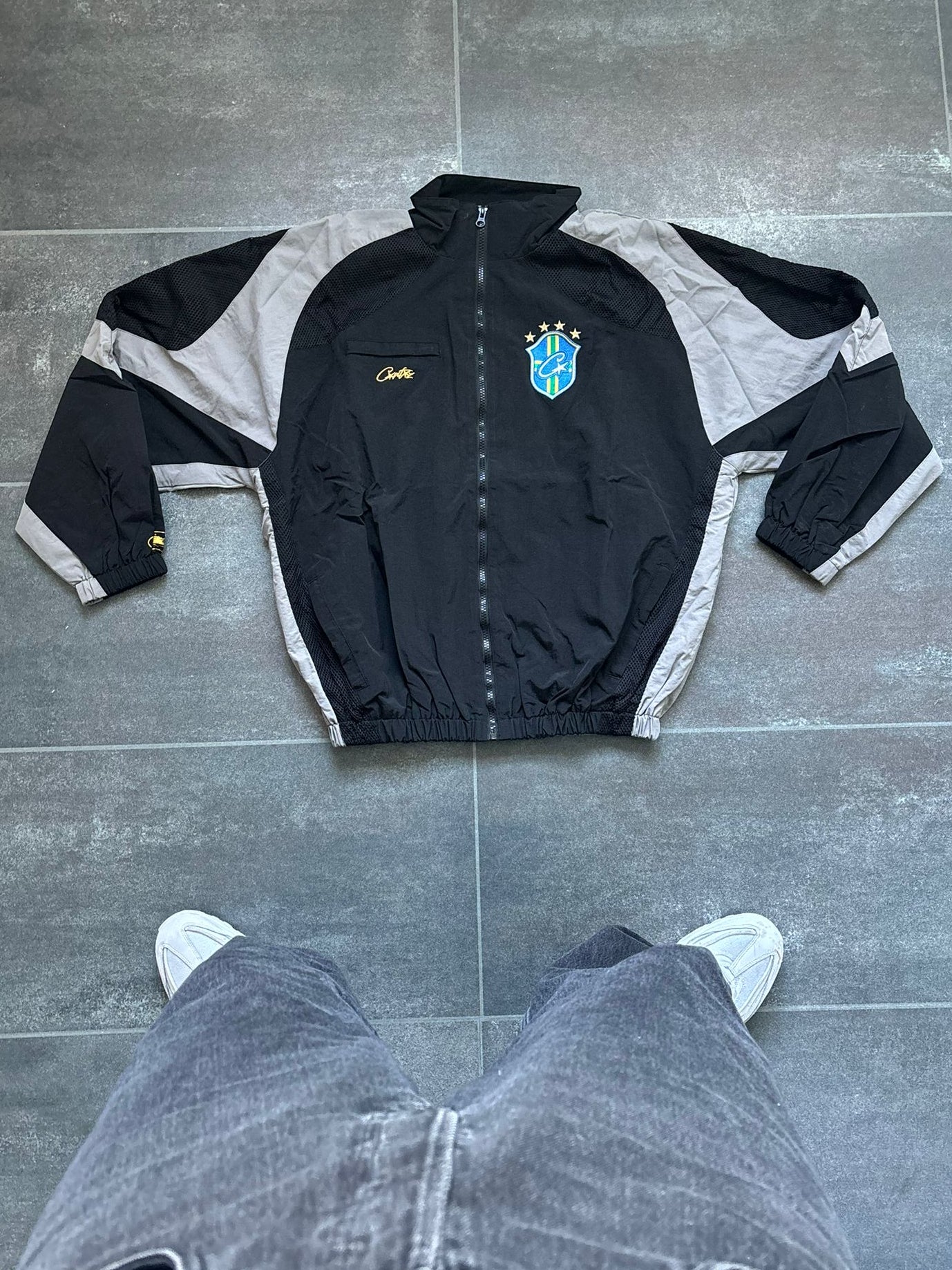 Corteiz Black & Grey Brazil Track Jacket