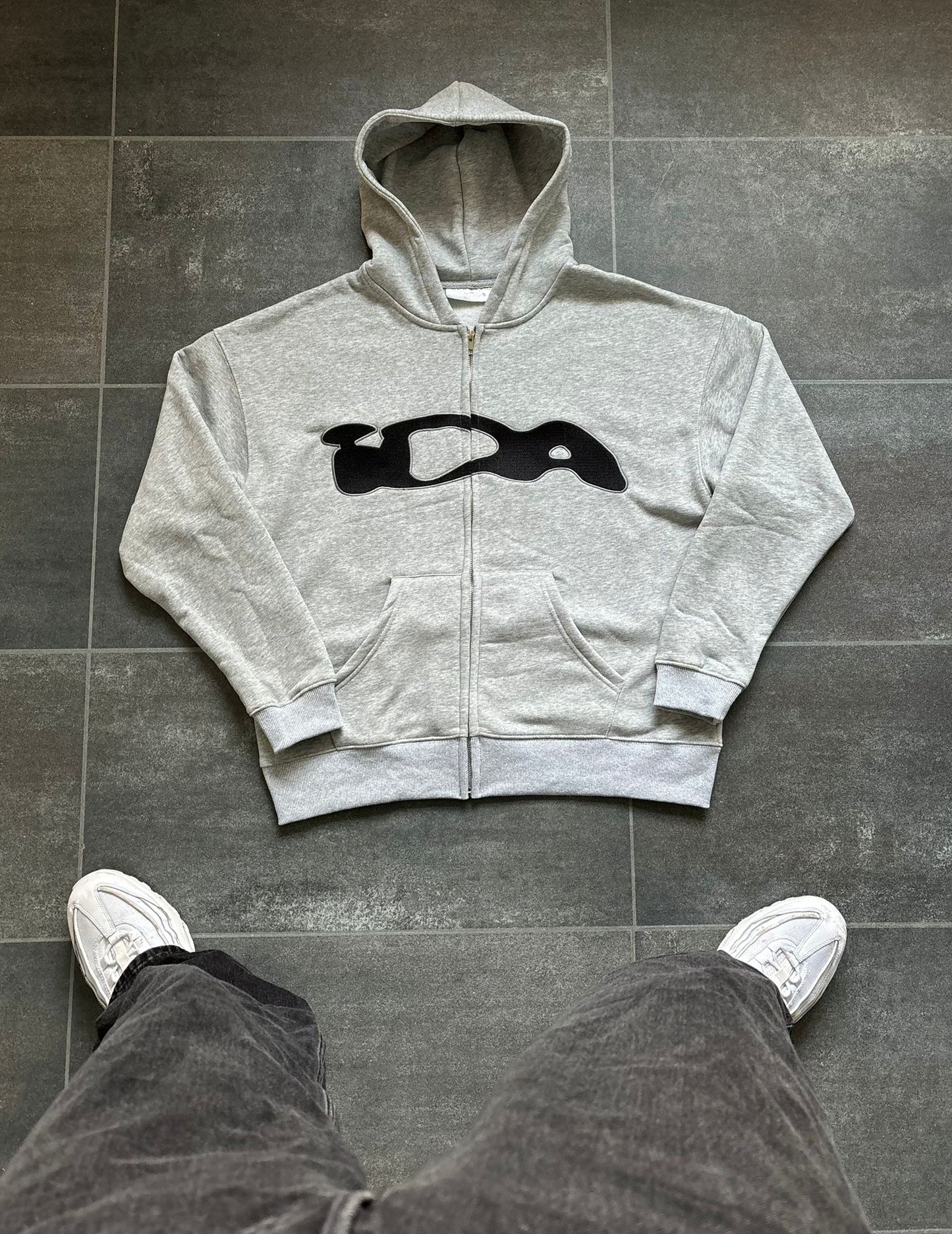 IDA Grey & Black Zip Up Hoodie