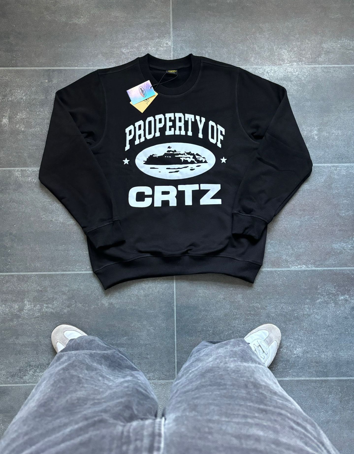 Corteiz Black & White Graphic Sweatshirt