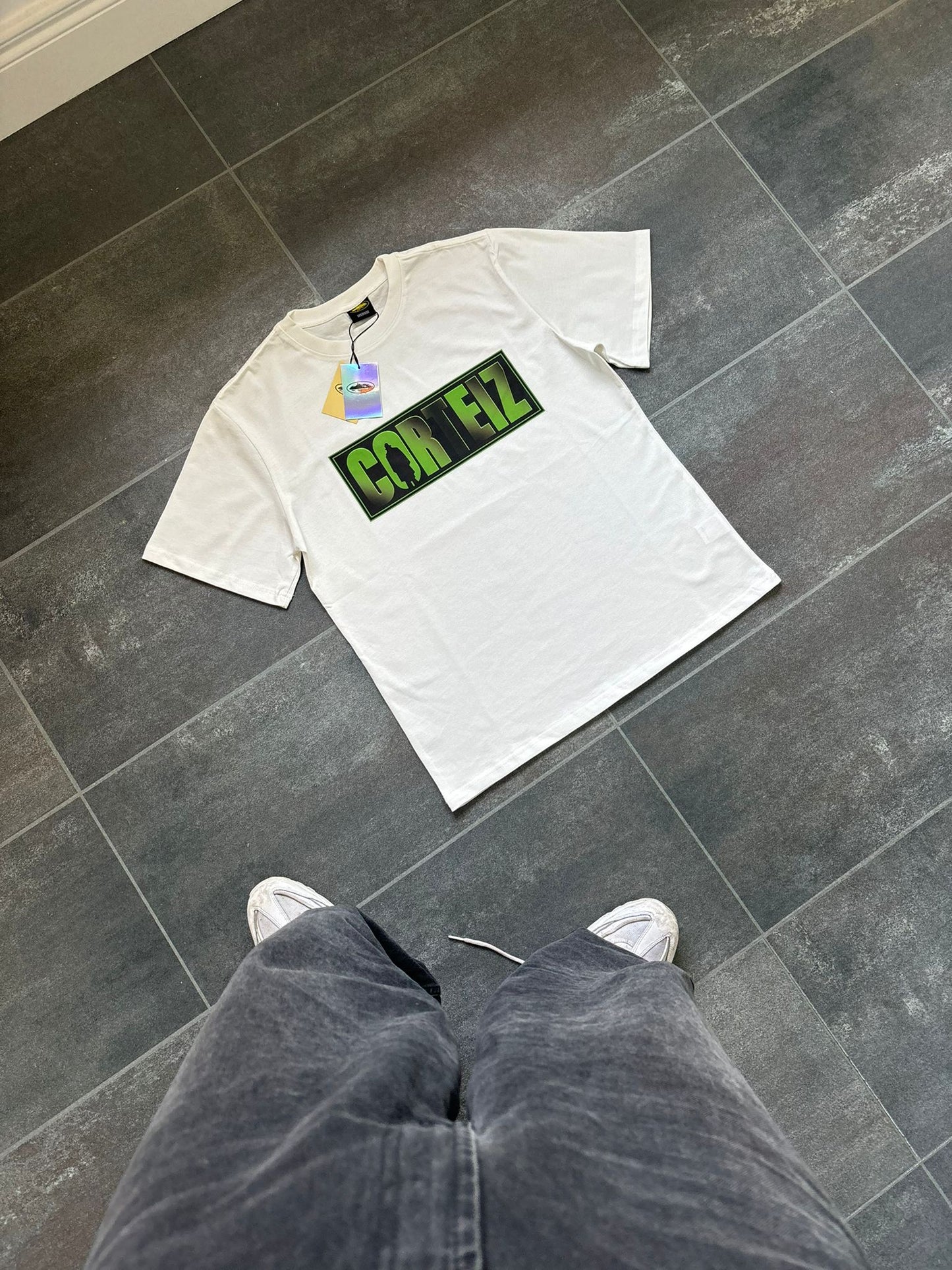 Corteiz White & Green Graphic Tee