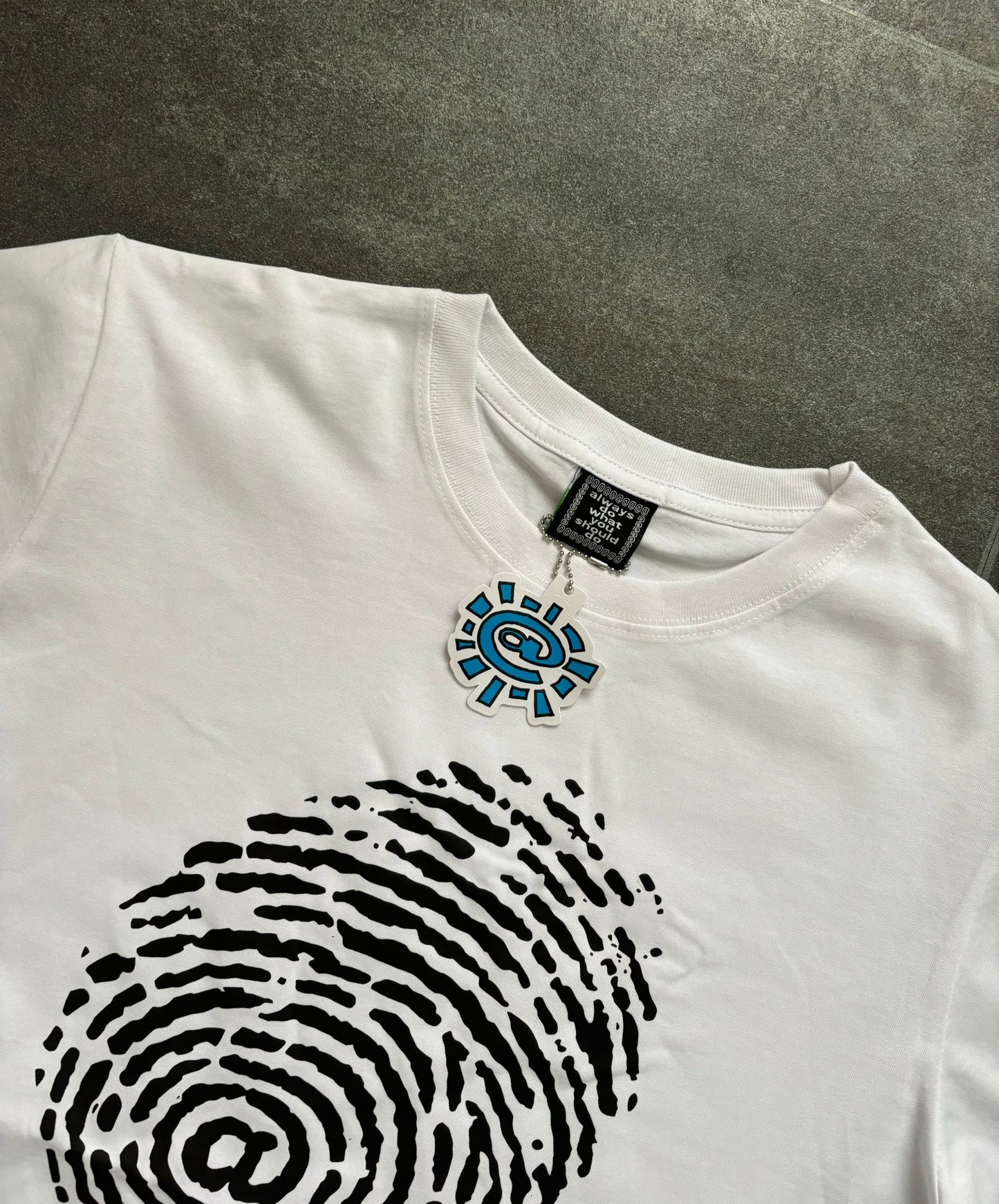 Adwysd White Fingerprint Graphic Tee