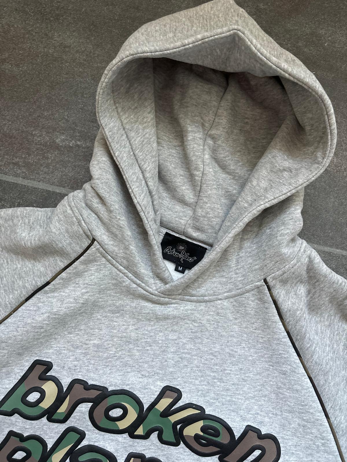 Broken Planet Grey & Camo Graphic Tee