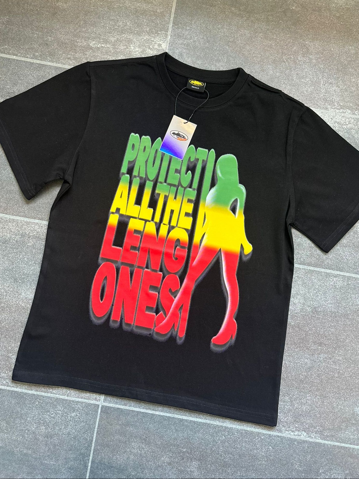 Corteiz Black "Protect Leng Ones" Graphic Tee