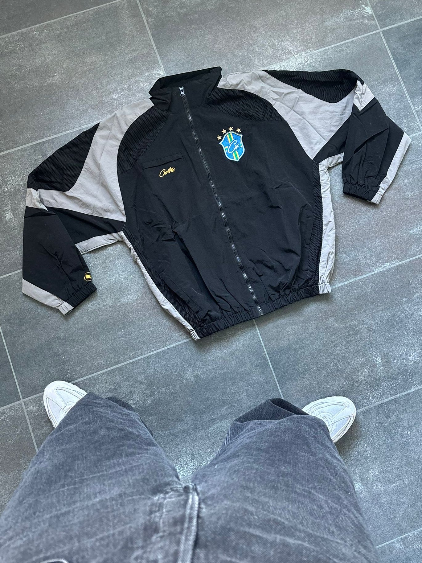 Corteiz Black & Grey Brazil Track Jacket