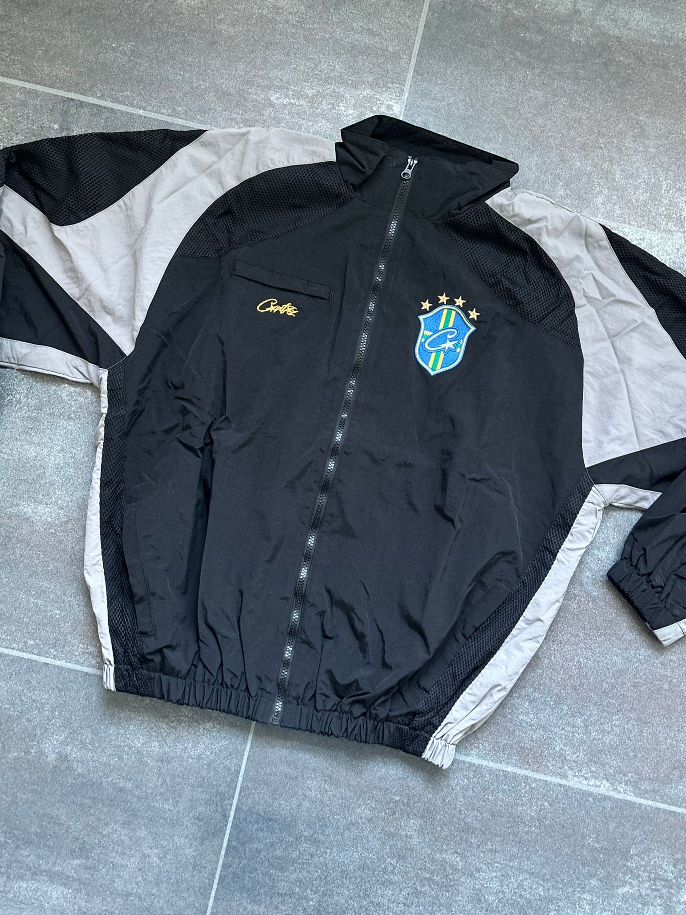 Corteiz Black & Grey Brazil Track Jacket