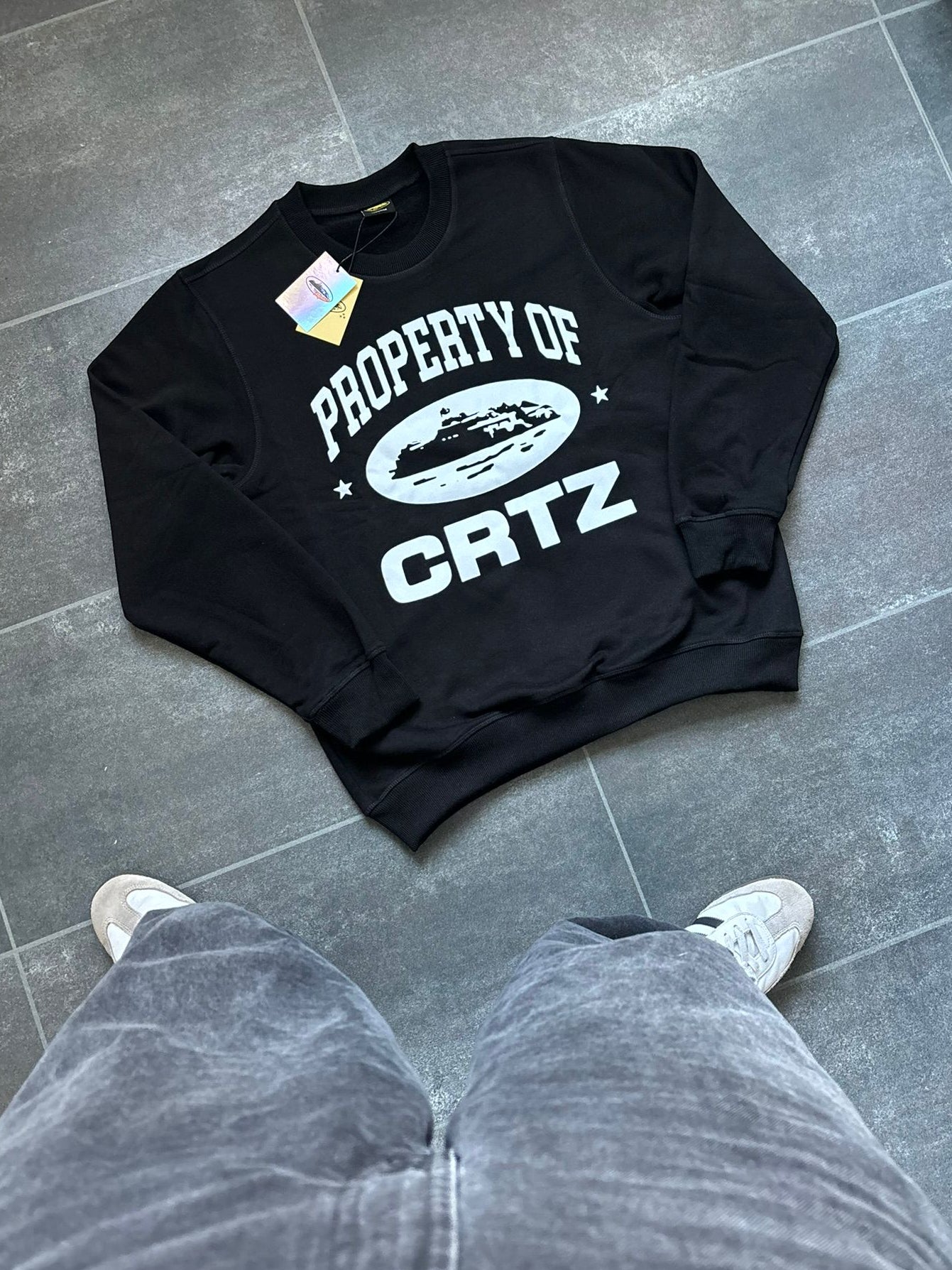 Corteiz Black & White Graphic Sweatshirt