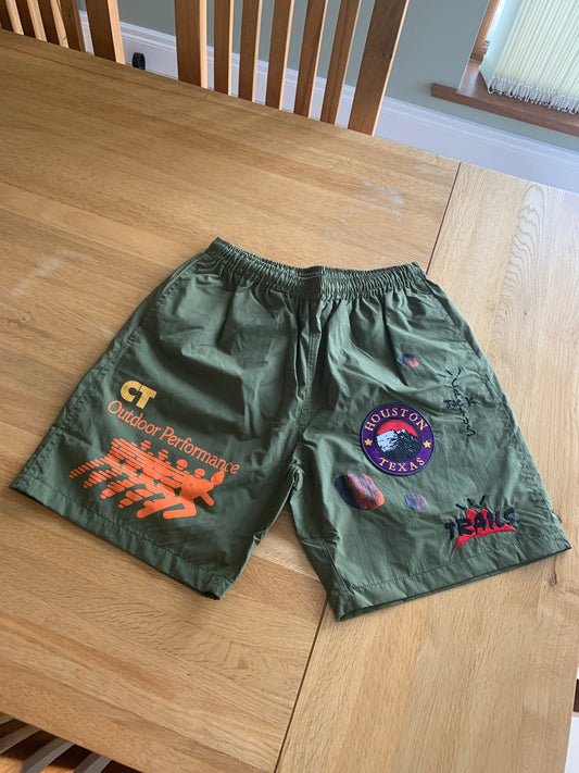 Green Travis Scott Cactus Jack Graphic Shorts